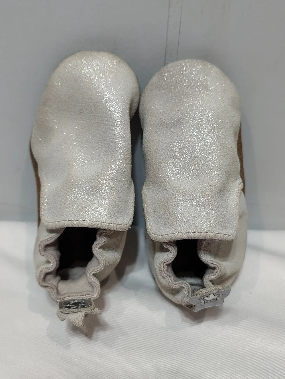Robeez Baby Girls Silver Leather Soft Sole Shoes 6-12 Months Metallic Star